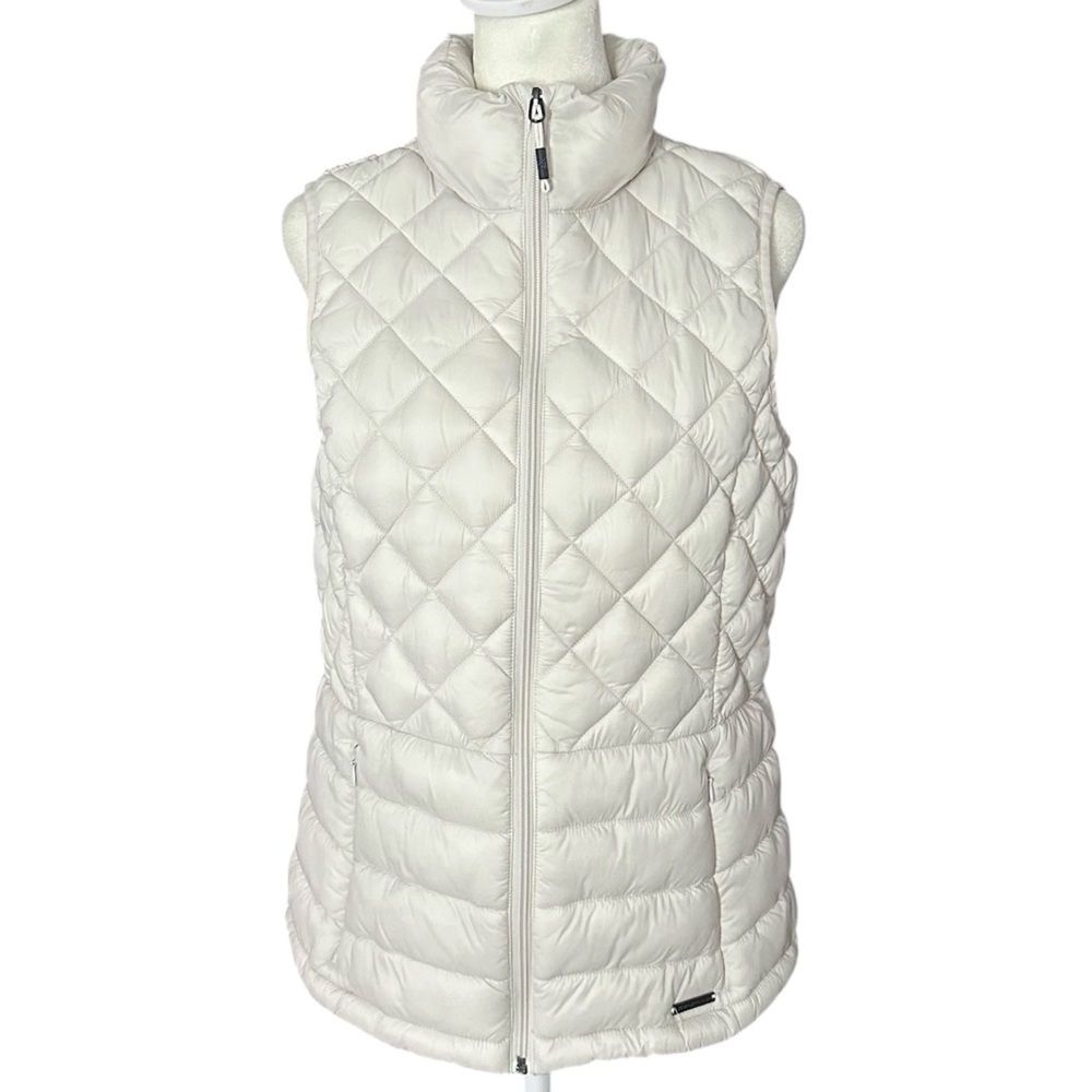 ZeroXposur Elena Quilted Vest with Pockets Full Zip White Size Small